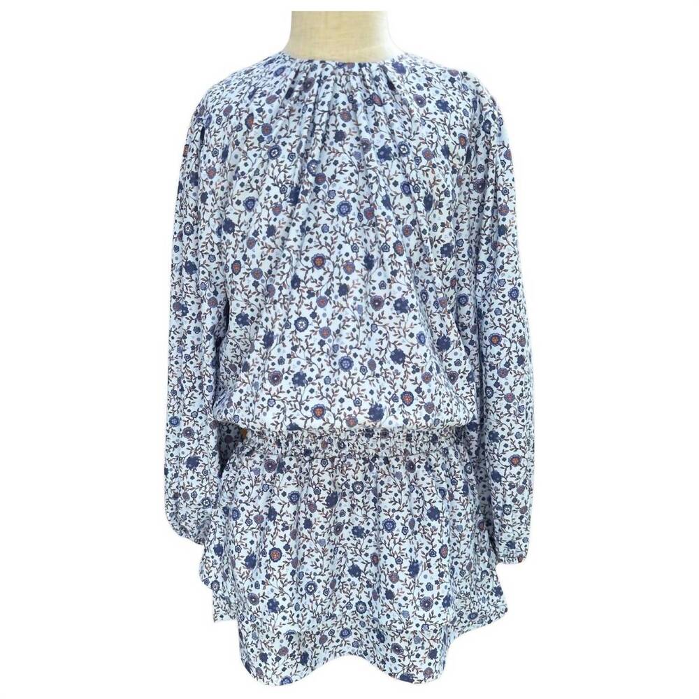 NEW PLEAT girls ruby dress in forget me nots blue
